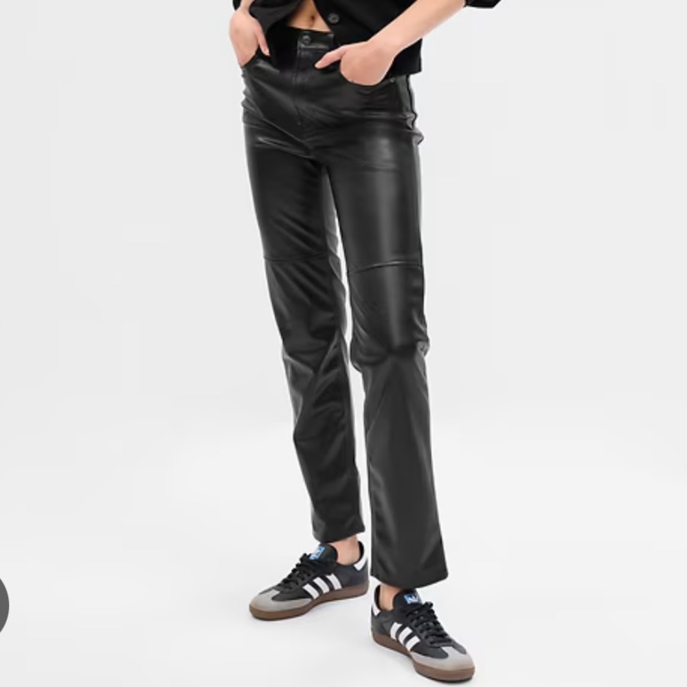NWT Gap High Rise Vegan Leather Cheeky Straights Pants